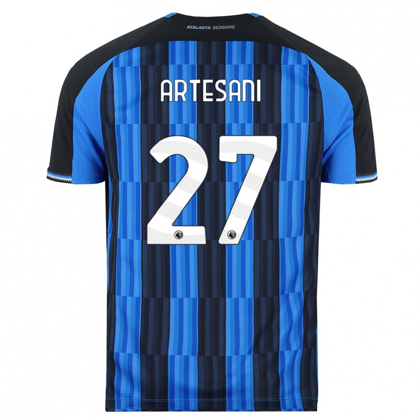 Danxen Mulher Camisola Nicolò Artesani #27 Azul Preto Vermelho Principal 2026/27 Camisa