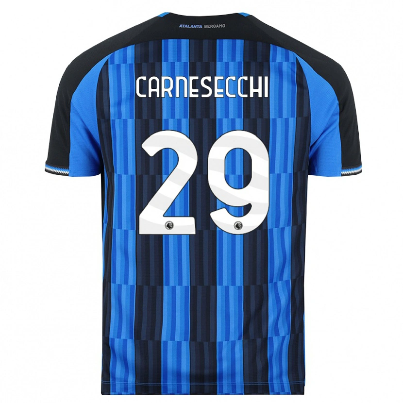 Danxen Mulher Camisola Marco Carnesecchi #29 Azul Preto Vermelho Principal 2026/27 Camisa