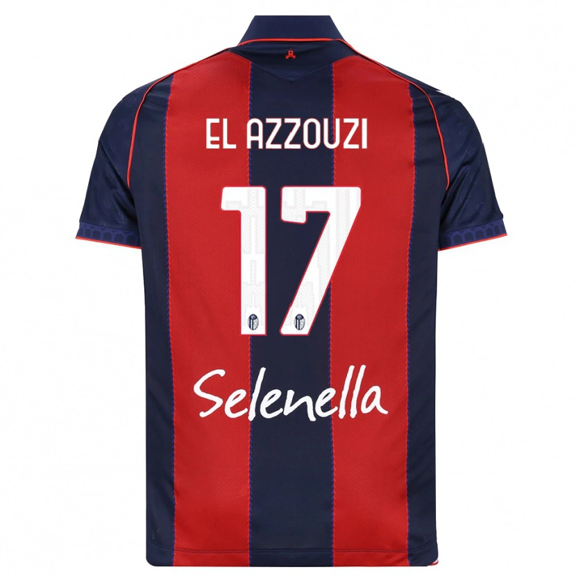 Danxen Mulher Camisola Oussama El Azzouzi #17 Azul Real Vermelho Branco Principal 2026/27 Camisa