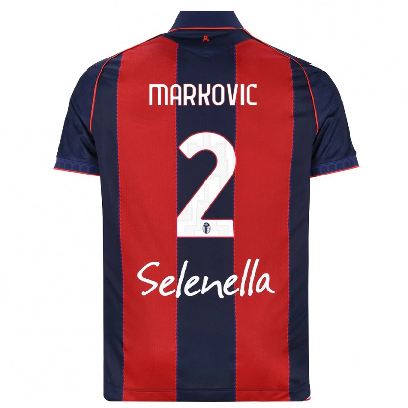 Danxen Mulher Camisola Petar Markovic #2 Azul Real Vermelho Branco Principal 2026/27 Camisa