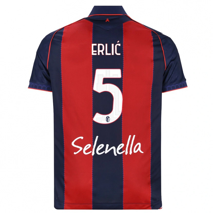 Danxen Mulher Camisola Martin Erlić #5 Azul Real Vermelho Branco Principal 2026/27 Camisa