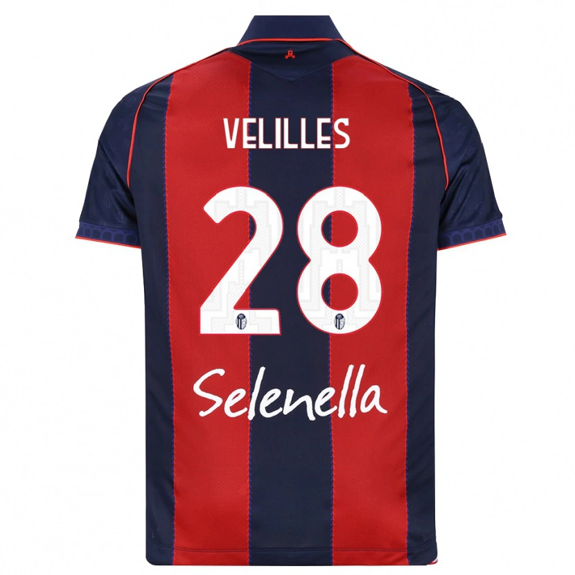 Danxen Mulher Camisola Aarón Velilles #28 Azul Real Vermelho Branco Principal 2026/27 Camisa