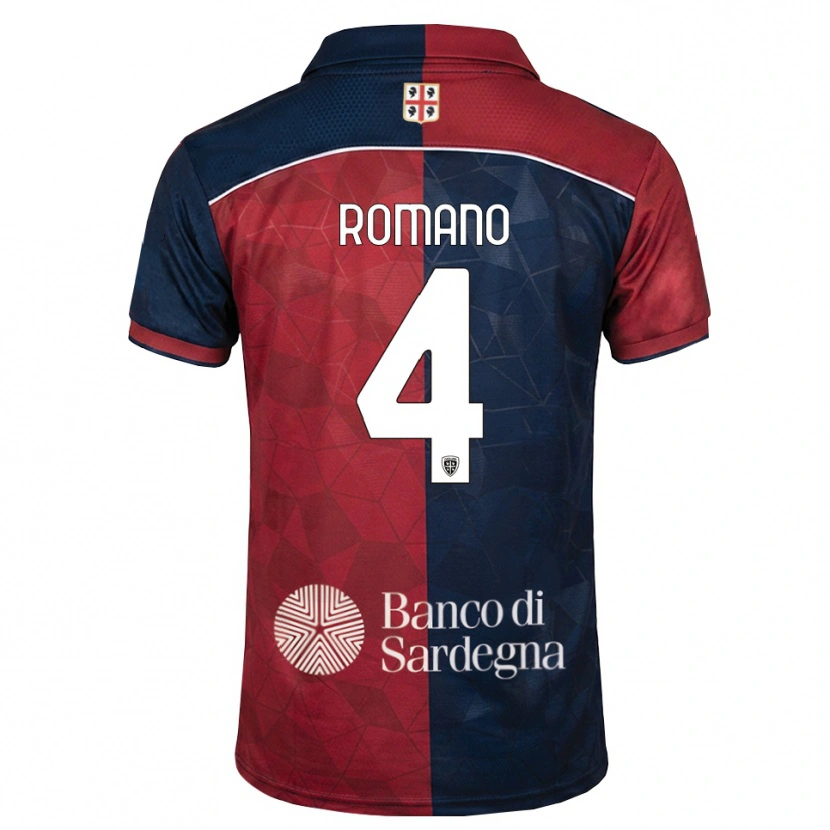 Danxen Mulher Camisola Alessandro Romano #4 Bordô Azul Real Principal 2026/27 Camisa