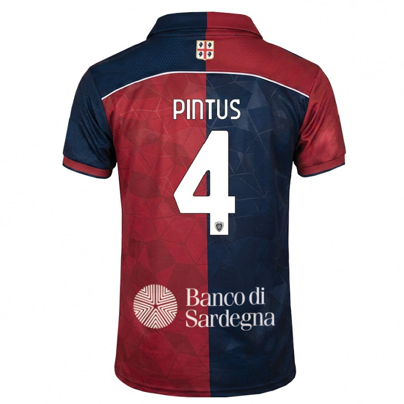 Danxen Mulher Camisola Luca Pintus #4 Bordô Azul Real Principal 2026/27 Camisa