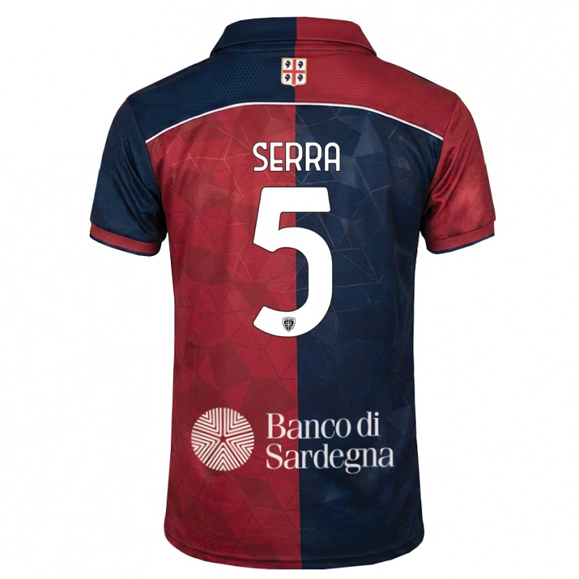 Danxen Mulher Camisola Davide Serra #5 Bordô Azul Real Principal 2026/27 Camisa