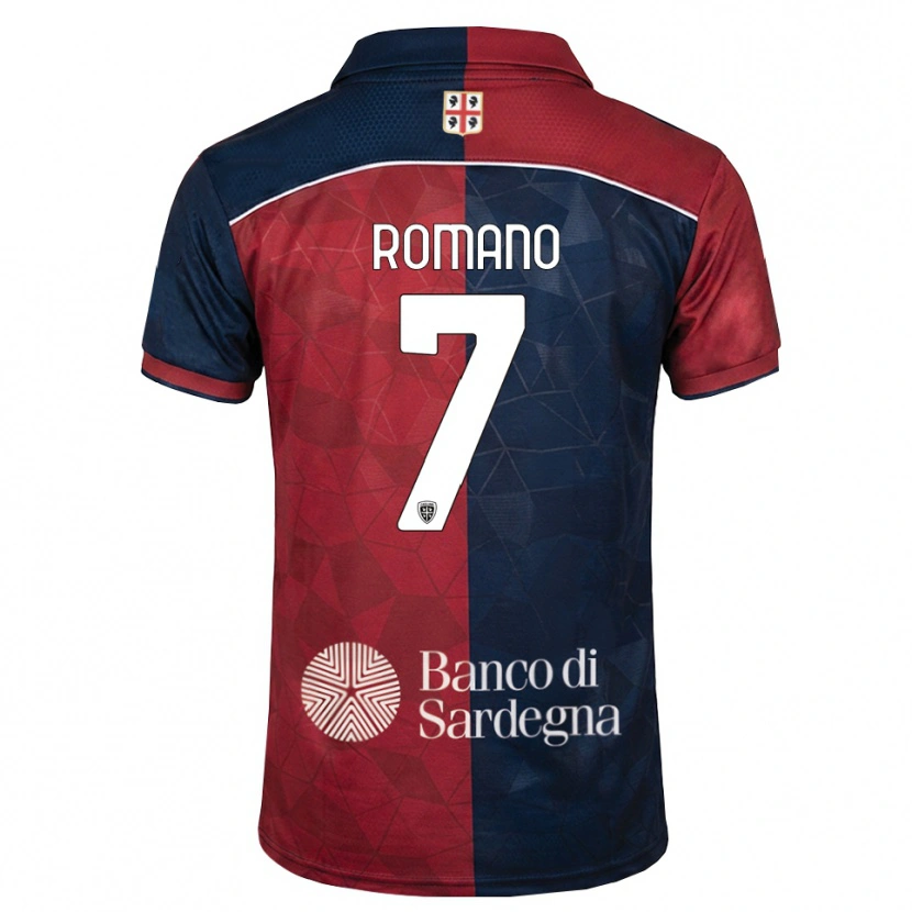 Danxen Mulher Camisola Antonio Romano #7 Bordô Azul Real Principal 2026/27 Camisa