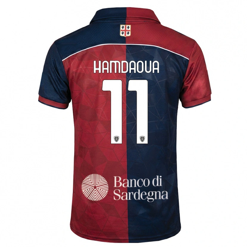 Danxen Mulher Camisola Noham Hamdaoua #11 Bordô Azul Real Principal 2026/27 Camisa
