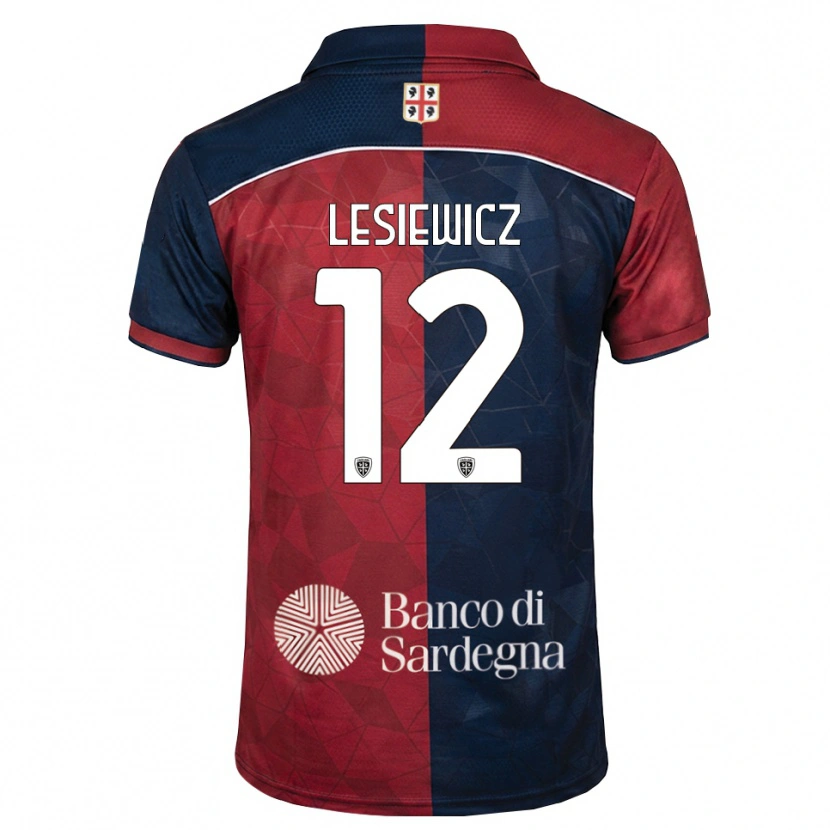 Danxen Mulher Camisola Mateusz Lesiewicz #12 Bordô Azul Real Principal 2026/27 Camisa