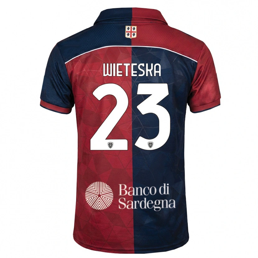 Danxen Mulher Camisola Mateusz Wieteska #23 Bordô Azul Real Principal 2026/27 Camisa