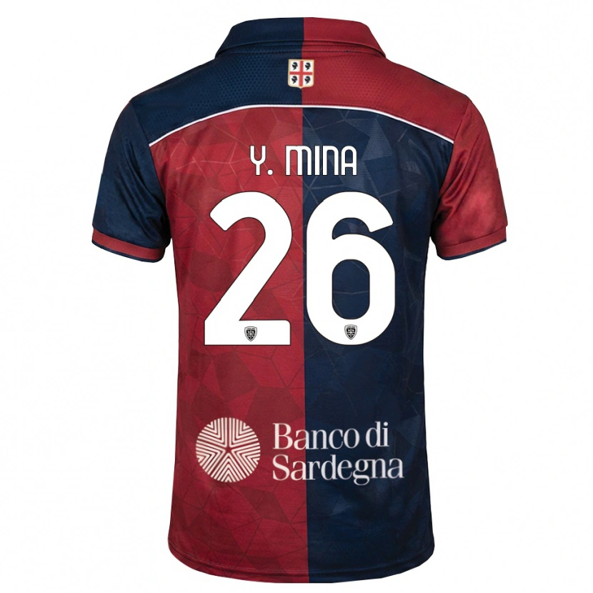 Danxen Mulher Camisola Yerry Mina #26 Bordô Azul Real Principal 2026/27 Camisa