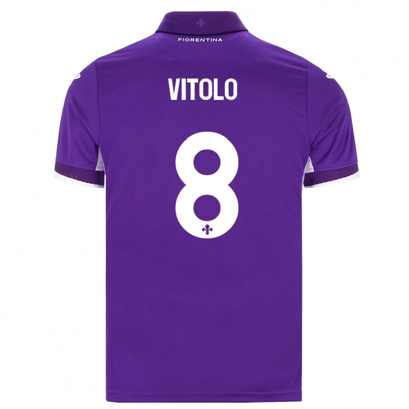 Danxen Mulher Camisola Federico Vitolo #8 Roxo Branco Rosa Principal 2026/27 Camisa