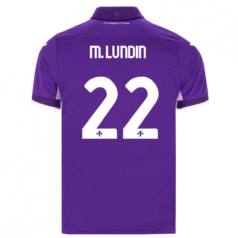Danxen Mulher Camisola Karin Maria Lundin #22 Roxo Branco Rosa Principal 2026/27 Camisa