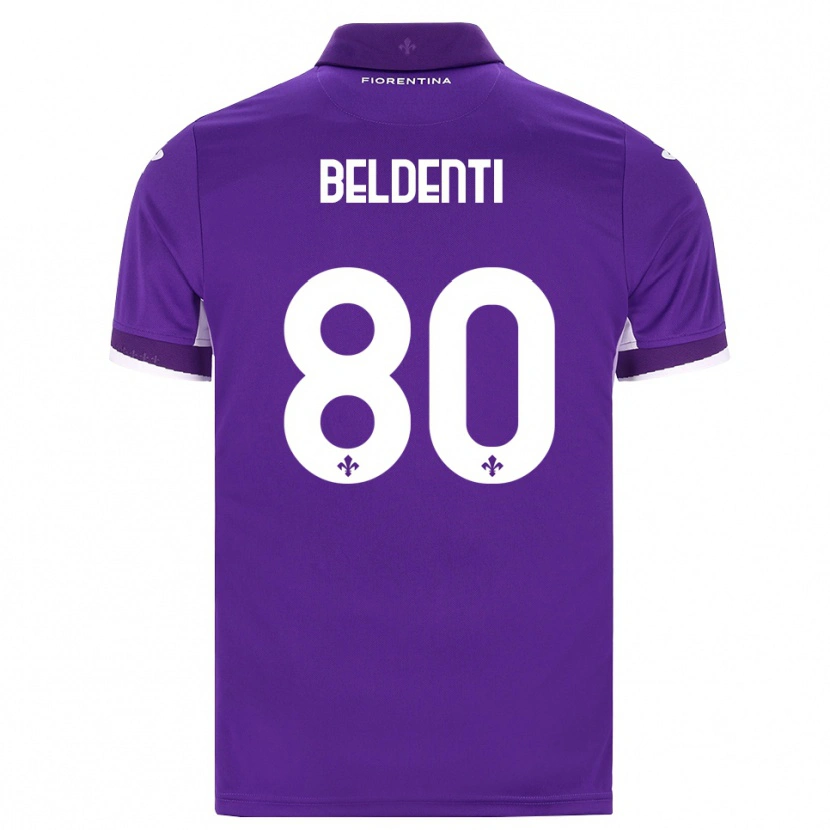 Danxen Mulher Camisola Dennis Beldenti #80 Roxo Branco Rosa Principal 2026/27 Camisa