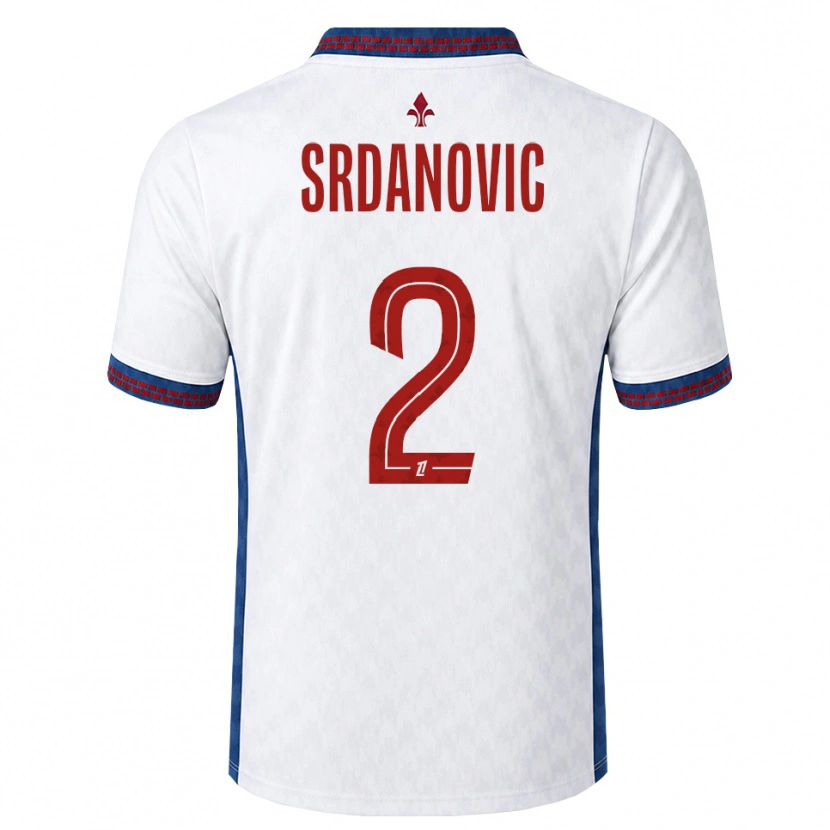 Danxen Mulher Camisola Loun Srdanovic #2 Vermelho Branco Azul Alternativa 2026/27 Camisa
