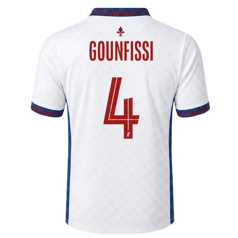 Danxen Mulher Camisola Mouad Gounfissi #4 Vermelho Branco Azul Alternativa 2026/27 Camisa