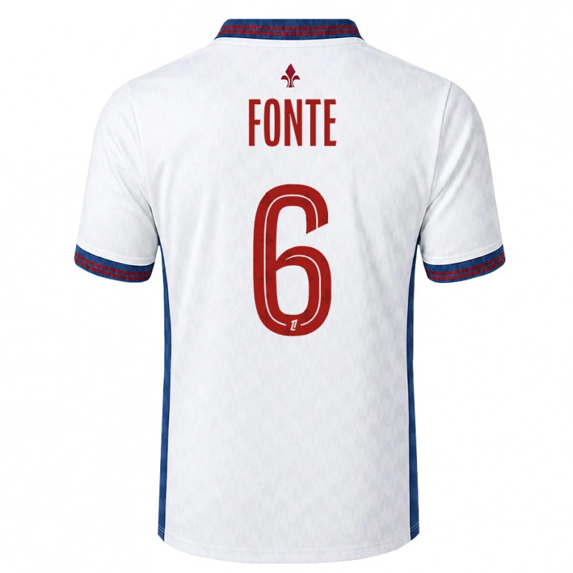 Danxen Mulher Camisola Jose Fonte #6 Vermelho Branco Azul Alternativa 2026/27 Camisa