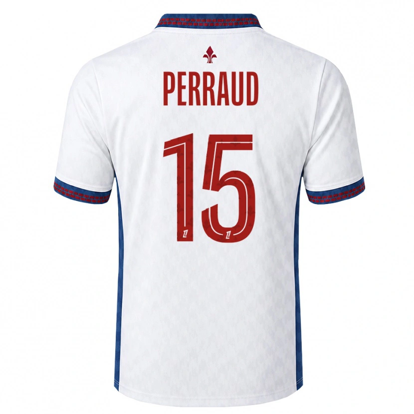 Danxen Mulher Camisola Romain Perraud #15 Vermelho Branco Azul Alternativa 2026/27 Camisa