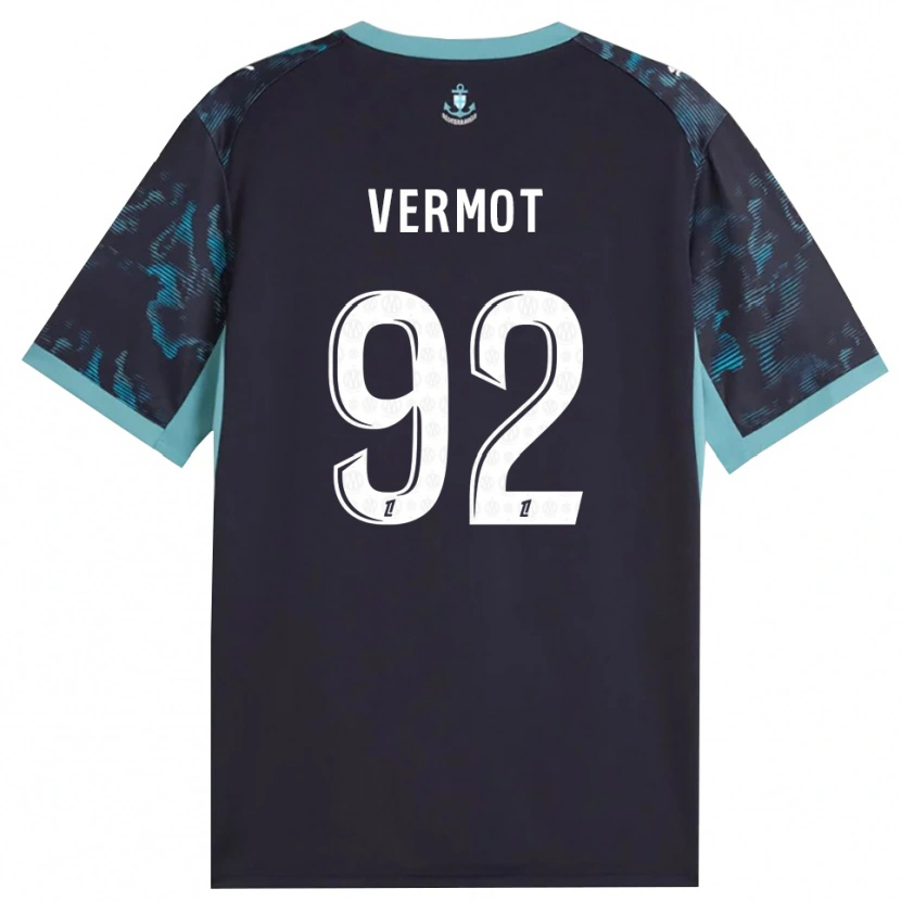 Danxen Mulher Camisola Théo Vermot #92 Turquesa Pálida Branco Preto Alternativa 2026/27 Camisa