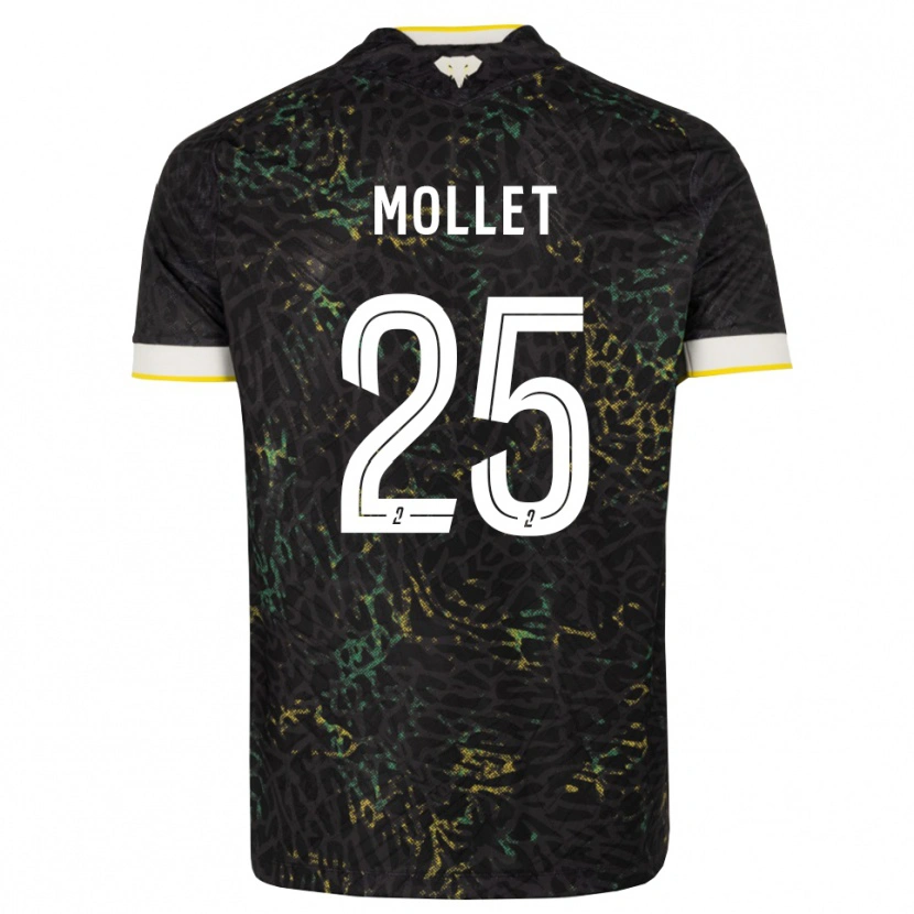 Danxen Mulher Camisola Florent Mollet #25 Preto Branco Amarelo Alternativa 2026/27 Camisa