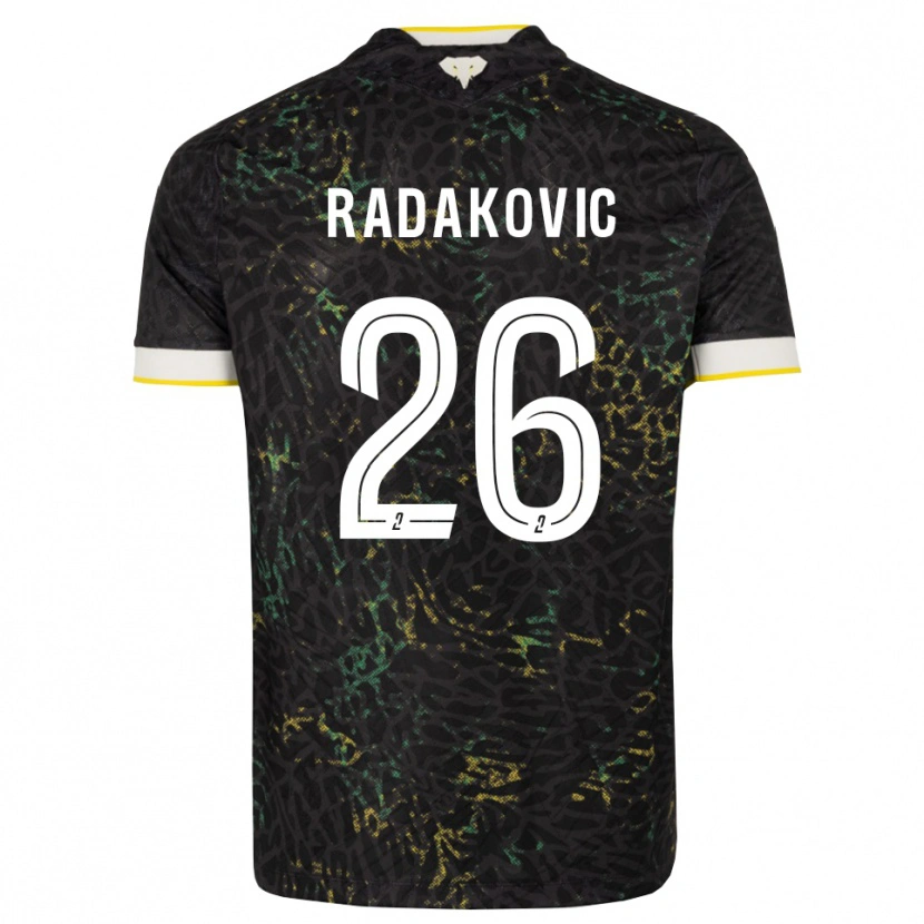 Danxen Mulher Camisola Uros Radakovic #26 Preto Branco Amarelo Alternativa 2026/27 Camisa