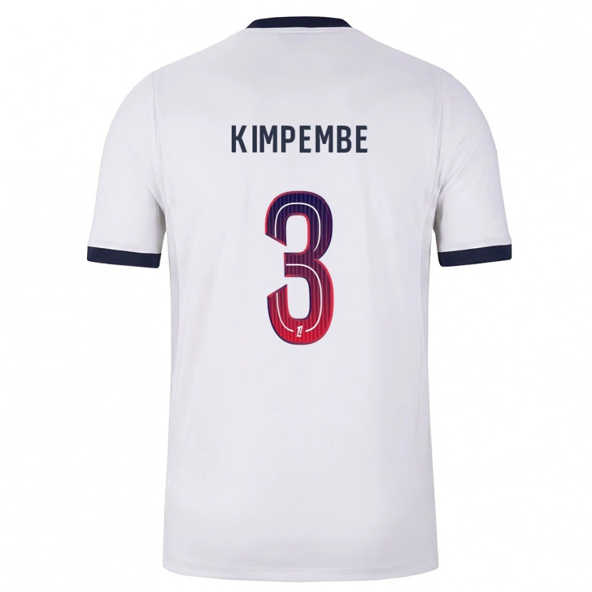 Danxen Mulher Camisola Presnel Kimpembe #3 Branco Preto Vermelho Alternativa 2026/27 Camisa