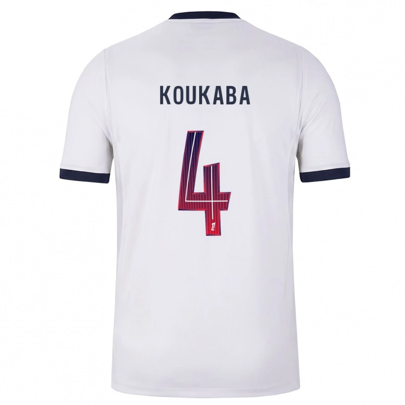 Danxen Mulher Camisola Axel Koukaba #4 Branco Preto Vermelho Alternativa 2026/27 Camisa