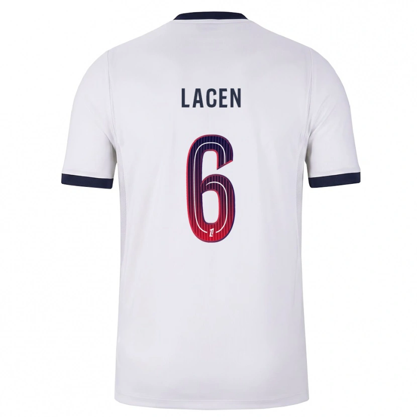 Danxen Mulher Camisola Michaël Lacen #6 Branco Preto Vermelho Alternativa 2026/27 Camisa