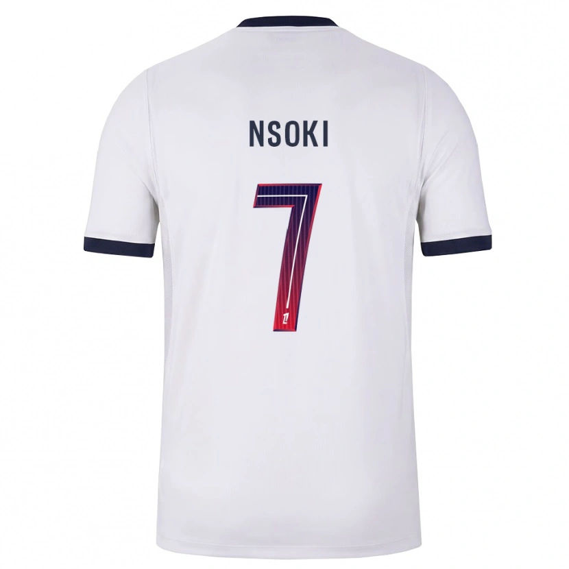 Danxen Mulher Camisola Noah Nsoki #7 Branco Preto Vermelho Alternativa 2026/27 Camisa