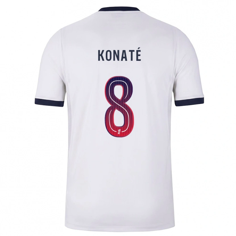 Danxen Mulher Camisola Seydou Konaté #8 Branco Preto Vermelho Alternativa 2026/27 Camisa