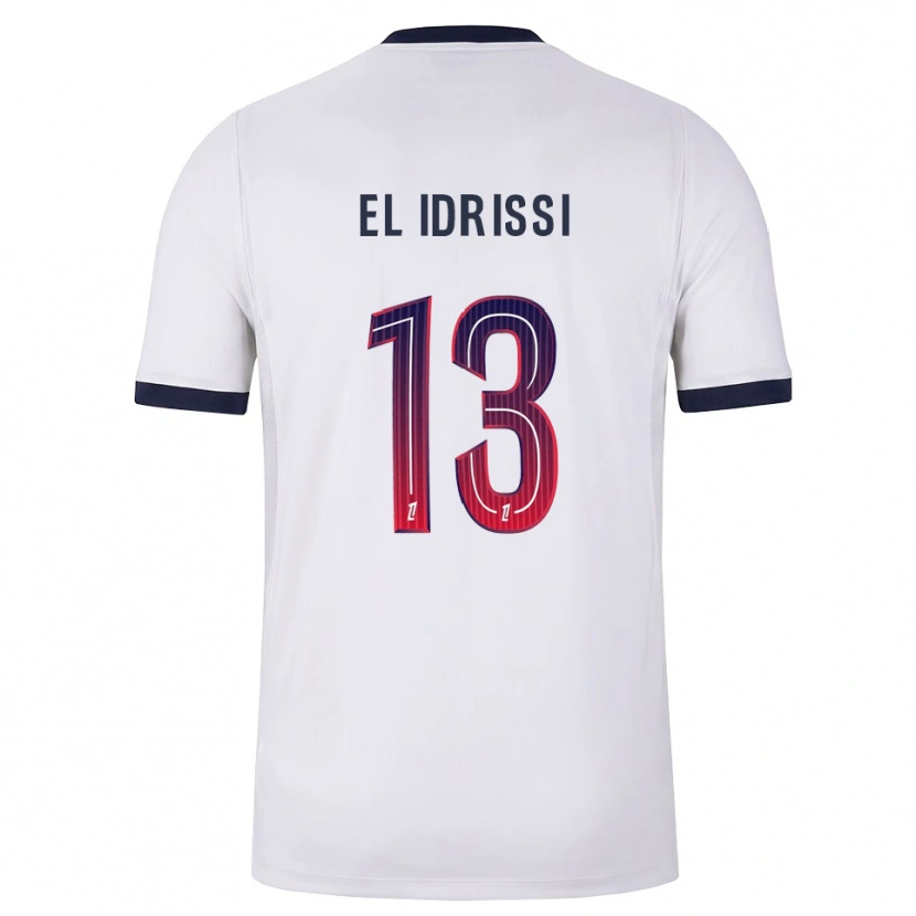 Danxen Mulher Camisola Mohamed-Amine El Idrissi #13 Branco Preto Vermelho Alternativa 2026/27 Camisa