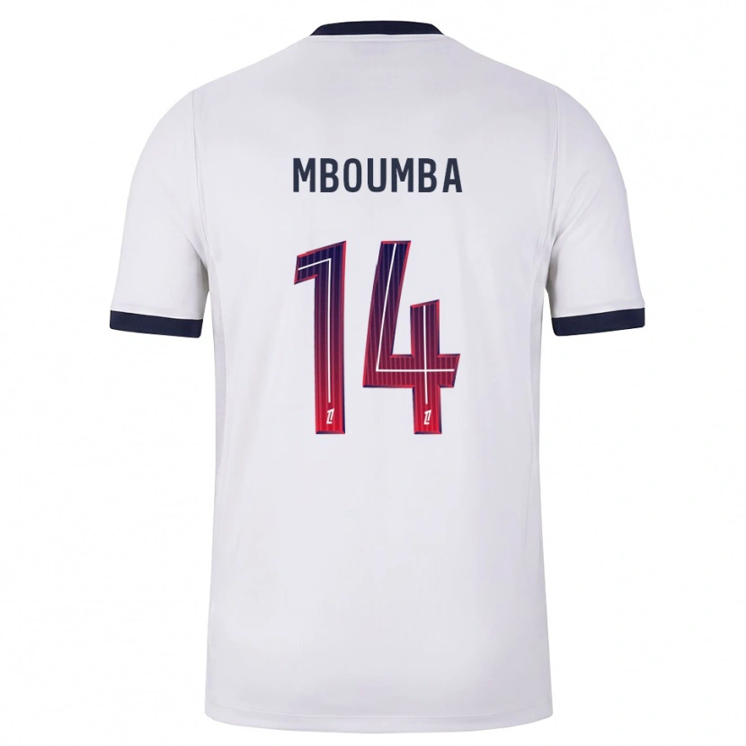 Danxen Mulher Camisola Nathan Mboumba #14 Branco Preto Vermelho Alternativa 2026/27 Camisa