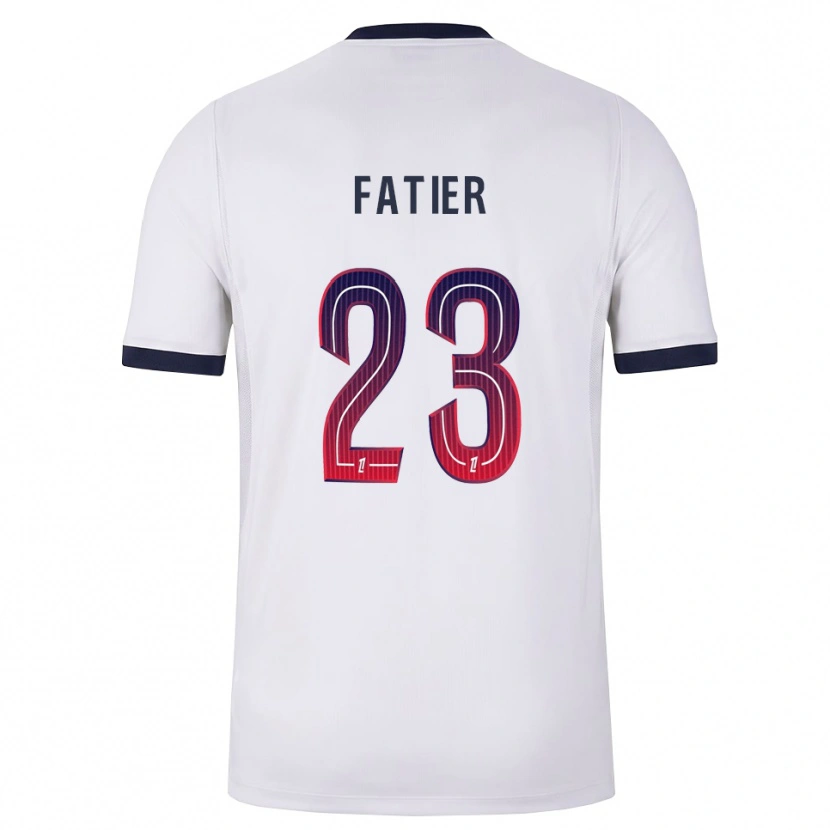 Danxen Mulher Camisola Noémie Fatier #23 Branco Preto Vermelho Alternativa 2026/27 Camisa