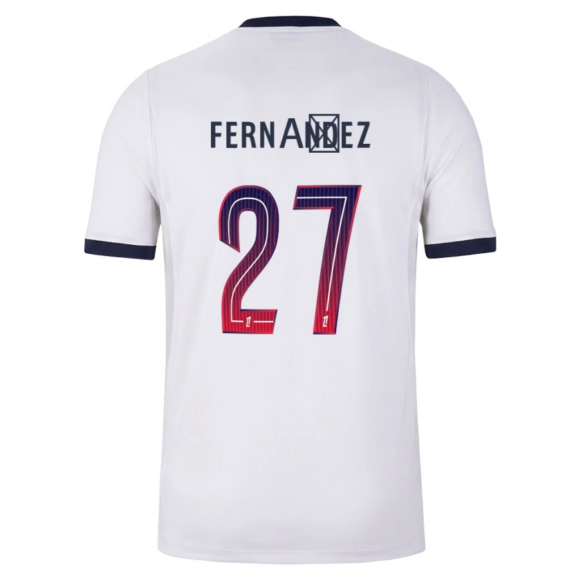 Danxen Mulher Camisola Dro Fernández #27 Branco Preto Vermelho Alternativa 2026/27 Camisa