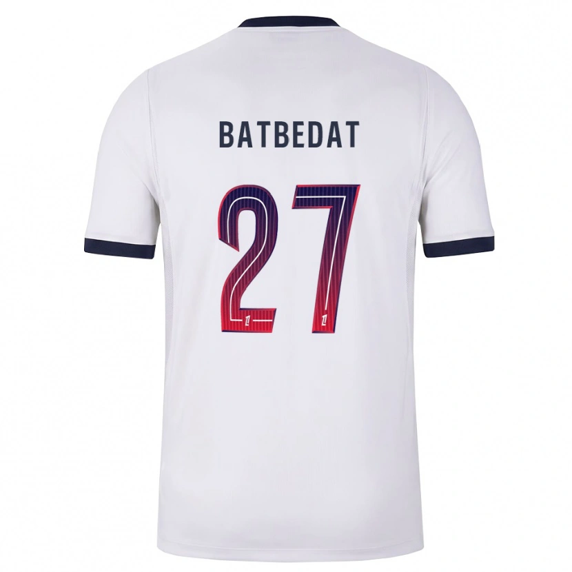 Danxen Mulher Camisola Lucas Batbedat #27 Branco Preto Vermelho Alternativa 2026/27 Camisa