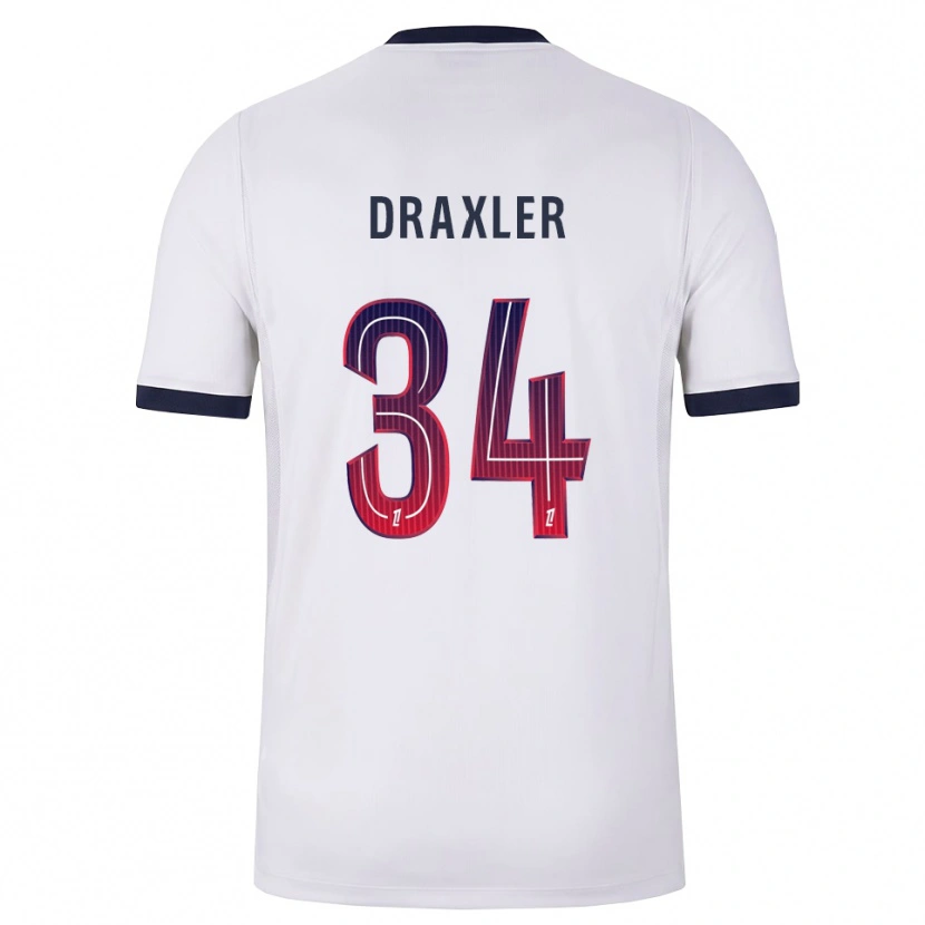Danxen Mulher Camisola Julian Draxler #34 Branco Preto Vermelho Alternativa 2026/27 Camisa