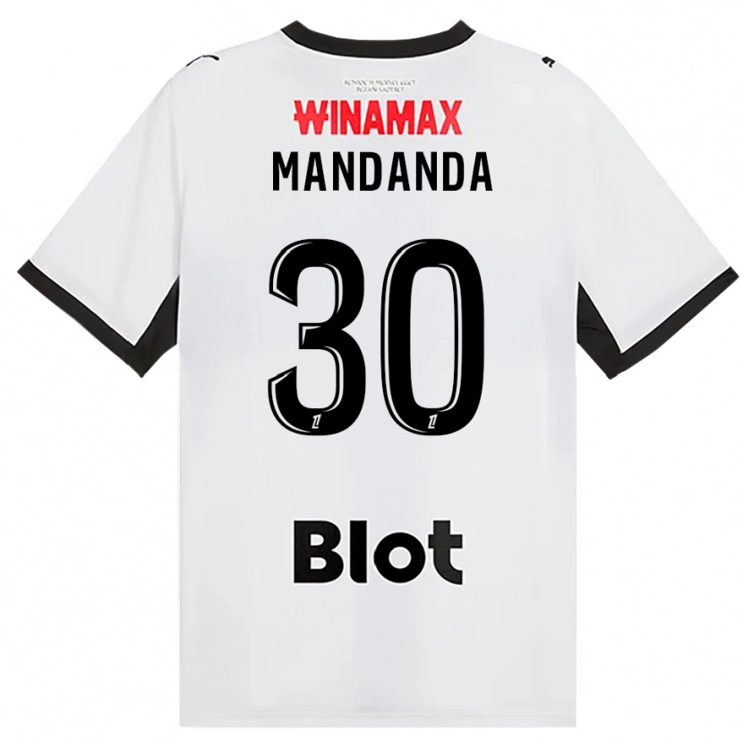 Danxen Mulher Camisola Steve Mandanda #30 Preto Branco Vermelho Alternativa 2026/27 Camisa