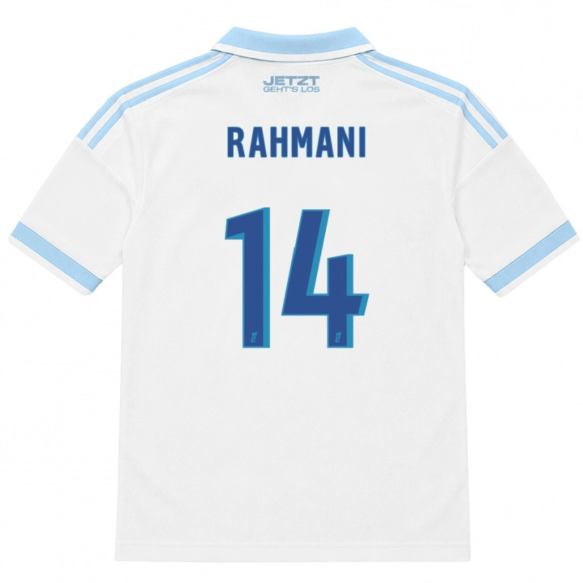 Danxen Mulher Camisola Nessim Rahmani #14 Azul Céu Claro Branco Vermelho Alternativa 2026/27 Camisa