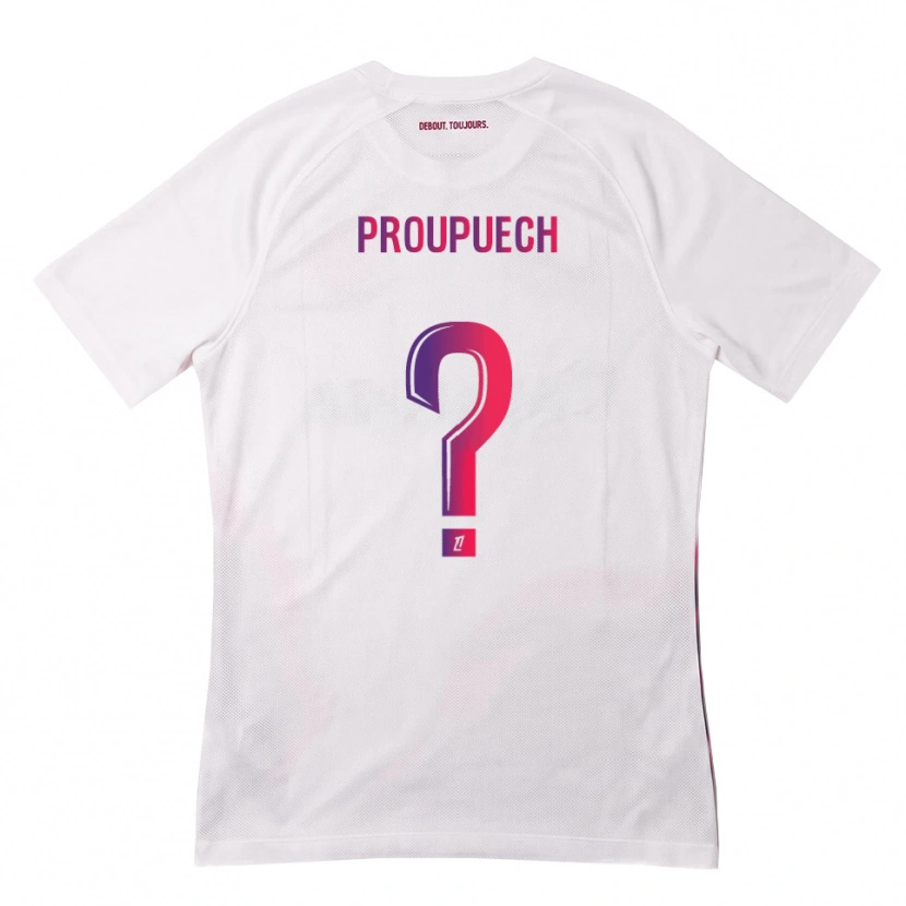 Danxen Mulher Camisola Lucas Proupuech #0 Branco Rosa Roxo Alternativa 2026/27 Camisa