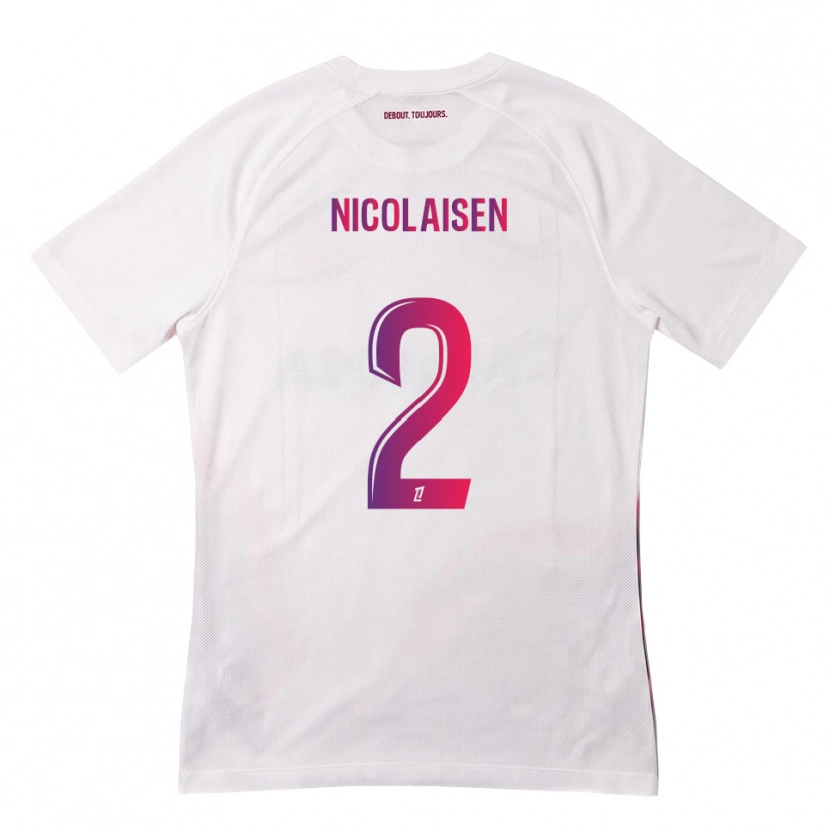 Danxen Mulher Camisola Rasmus Nicolaisen #2 Branco Rosa Roxo Alternativa 2026/27 Camisa
