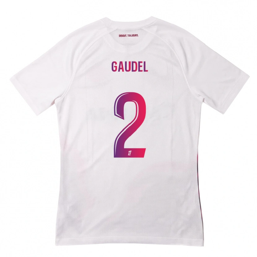Danxen Mulher Camisola Raphaël Gaudel #2 Branco Rosa Roxo Alternativa 2026/27 Camisa