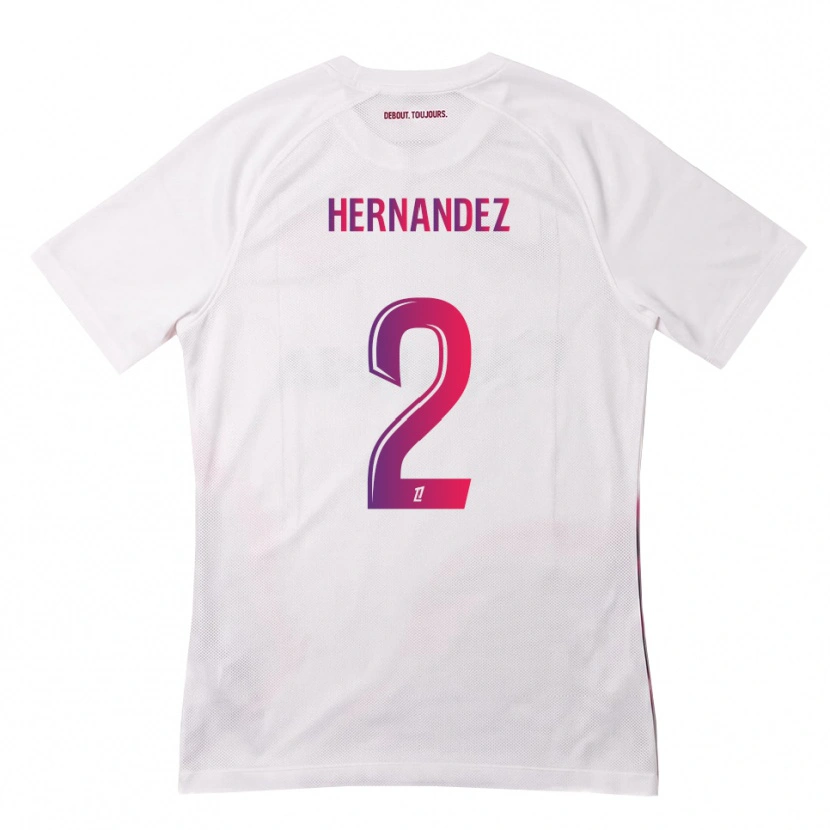 Danxen Mulher Camisola Lucie Hernandez #2 Branco Rosa Roxo Alternativa 2026/27 Camisa