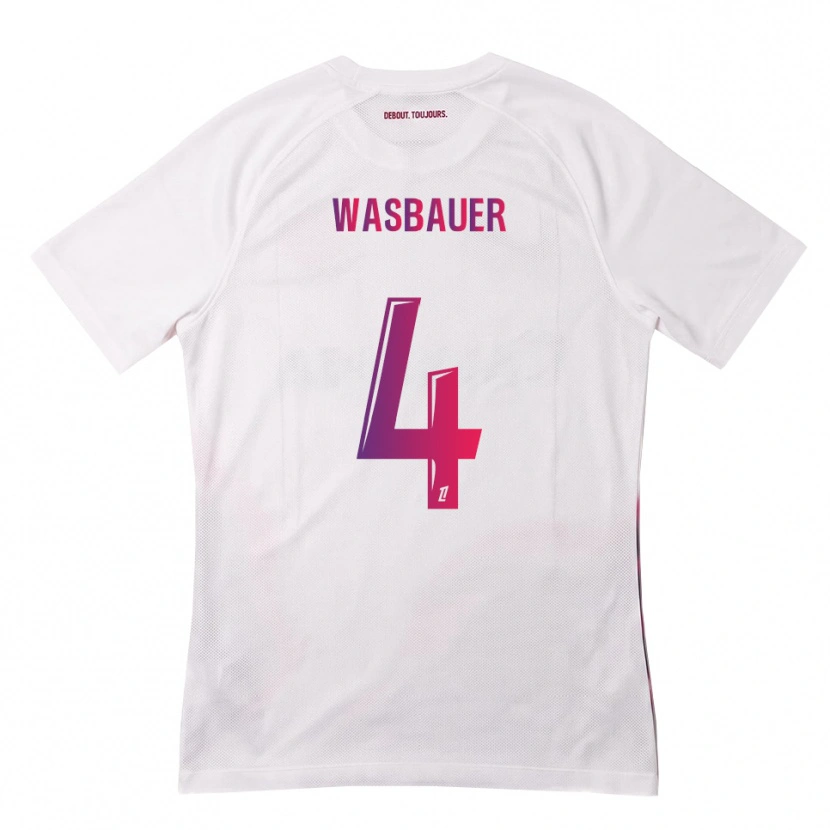 Danxen Mulher Camisola Nicolas Wasbauer #4 Branco Rosa Roxo Alternativa 2026/27 Camisa