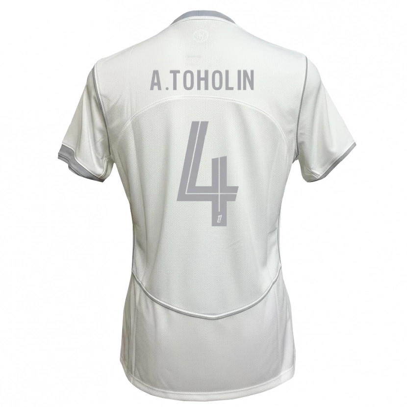 Danxen Mulher Camisola Abdine Toholin #4 Cinza Branco Alternativa 2026/27 Camisa
