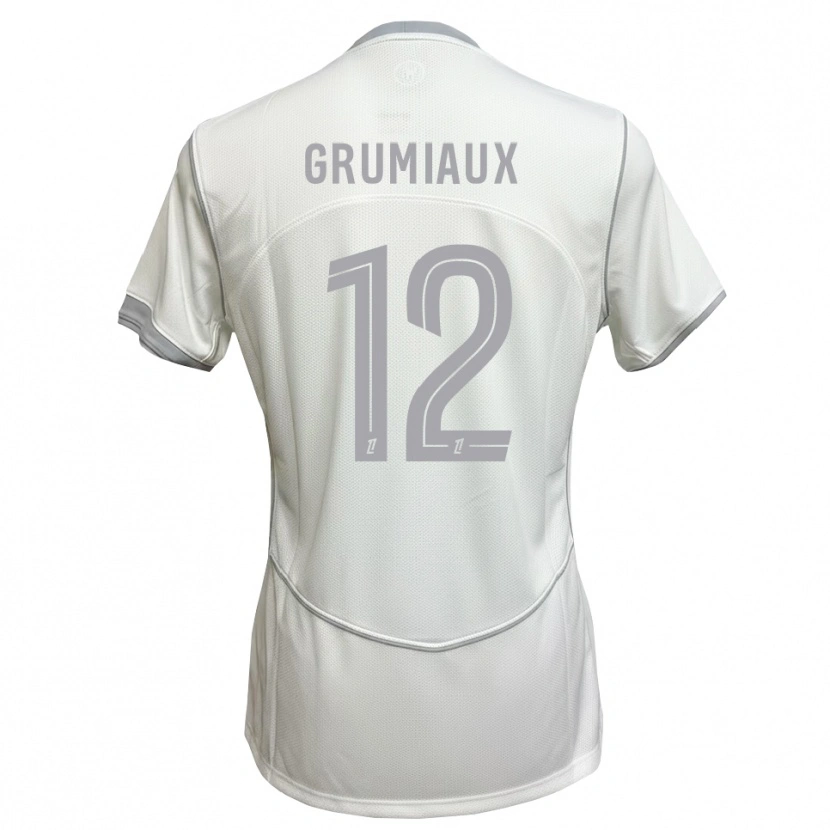 Danxen Mulher Camisola Bibi Grumiaux #12 Cinza Branco Alternativa 2026/27 Camisa