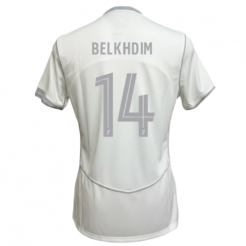 Danxen Mulher Camisola Yassin Belkhdim #14 Cinza Branco Alternativa 2026/27 Camisa