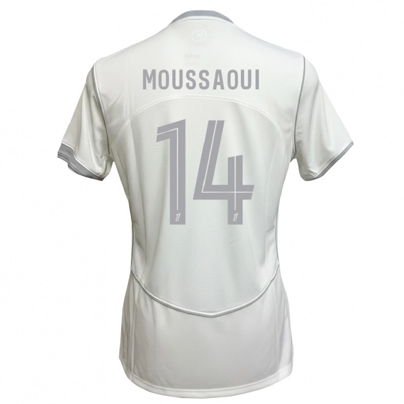 Danxen Mulher Camisola Amine Moussaoui #14 Cinza Branco Alternativa 2026/27 Camisa