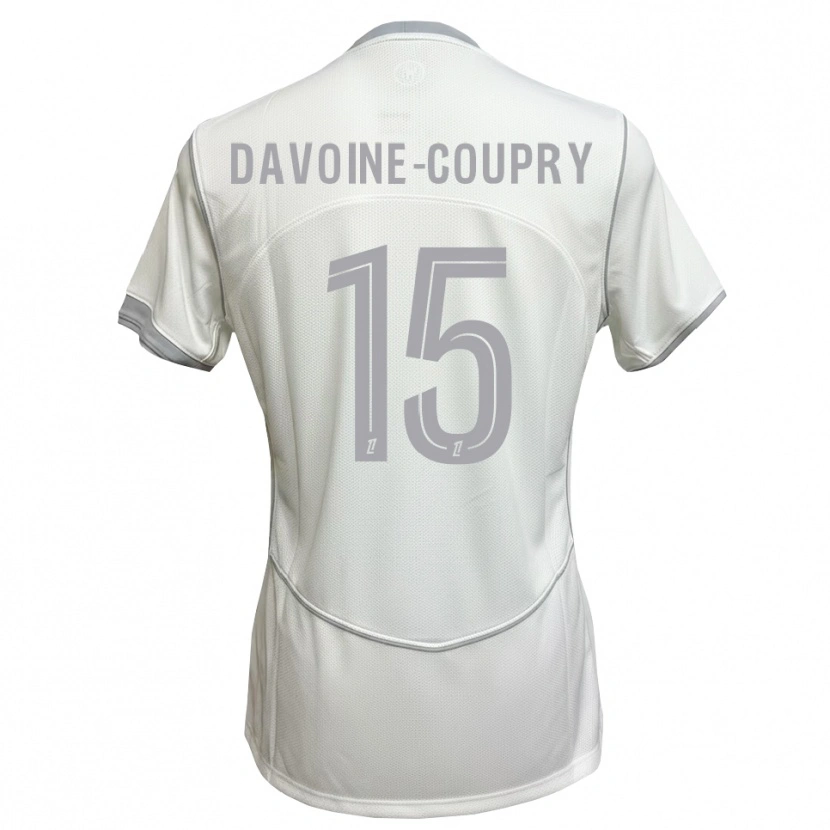 Danxen Mulher Camisola Eliot Davoine-Coupry #15 Cinza Branco Alternativa 2026/27 Camisa
