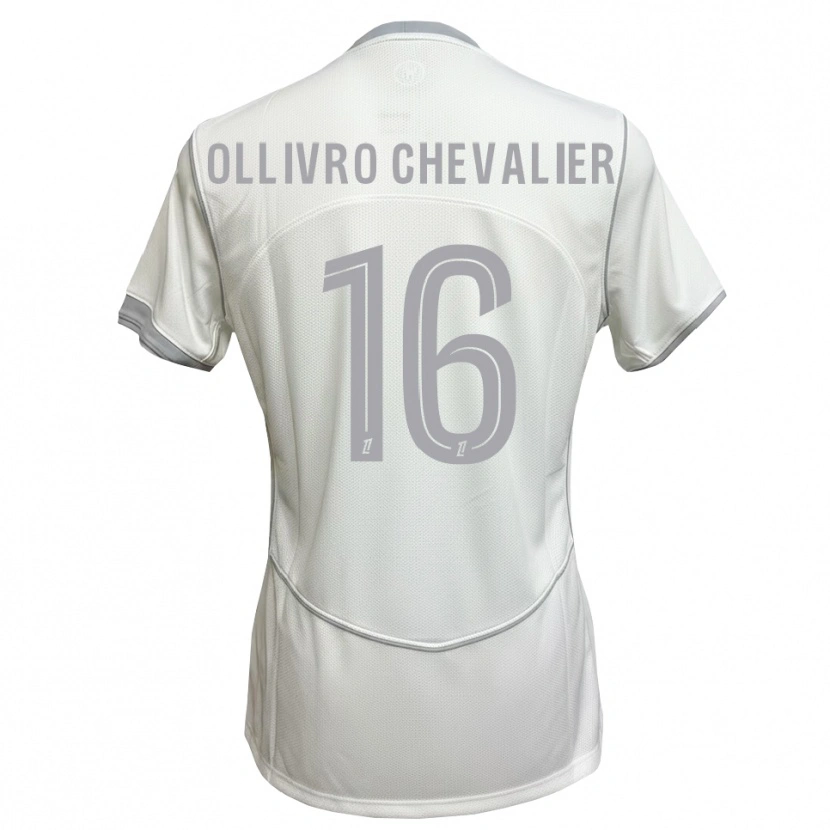 Danxen Mulher Camisola Sacha Ollivro Chevalier #16 Cinza Branco Alternativa 2026/27 Camisa