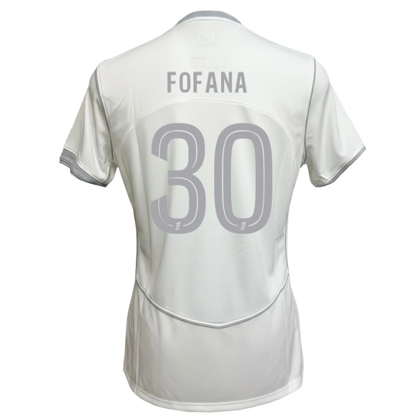 Danxen Mulher Camisola Yahia Fofana #30 Cinza Branco Alternativa 2026/27 Camisa