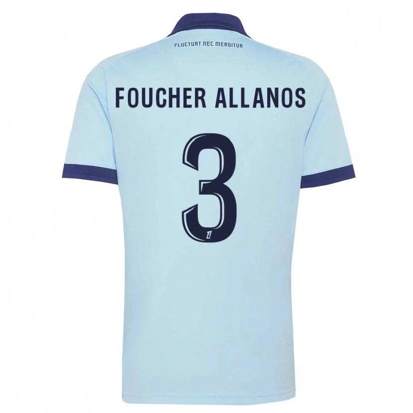 Danxen Mulher Camisola Ismaël Foucher Allanos #3 Azul Centáurea Preto Alternativa 2026/27 Camisa